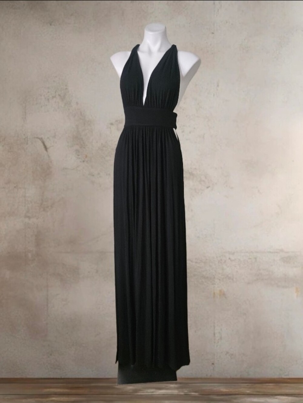Naked Princess Black Halter Maxi Dress Small